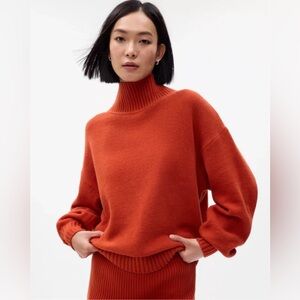 NWT Gap CashSoft mock neck sweater in cornucopia red rust XS